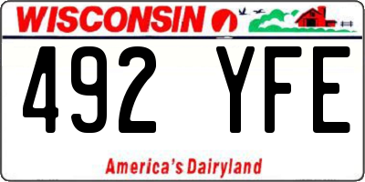 WI license plate 492YFE