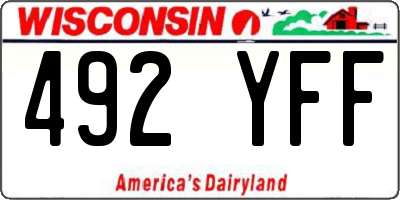 WI license plate 492YFF