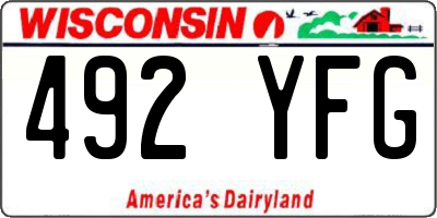 WI license plate 492YFG