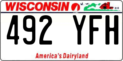 WI license plate 492YFH