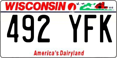 WI license plate 492YFK