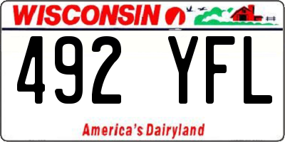 WI license plate 492YFL