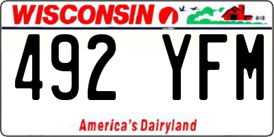 WI license plate 492YFM