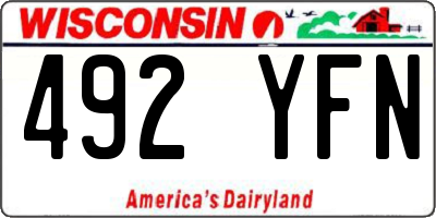 WI license plate 492YFN