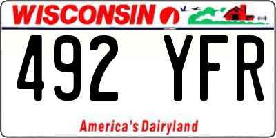 WI license plate 492YFR