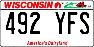 WI license plate 492YFS