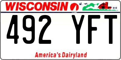 WI license plate 492YFT