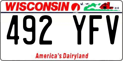 WI license plate 492YFV