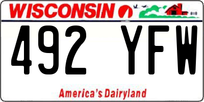 WI license plate 492YFW