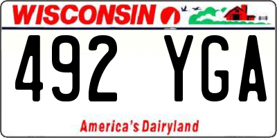 WI license plate 492YGA