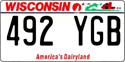 WI license plate 492YGB
