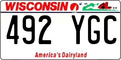 WI license plate 492YGC