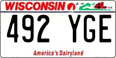 WI license plate 492YGE
