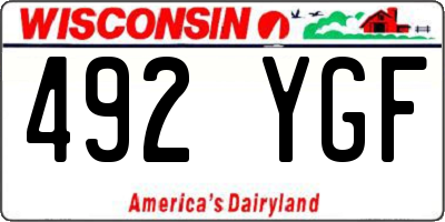 WI license plate 492YGF