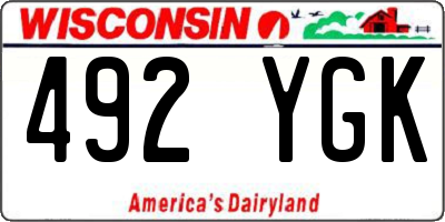 WI license plate 492YGK