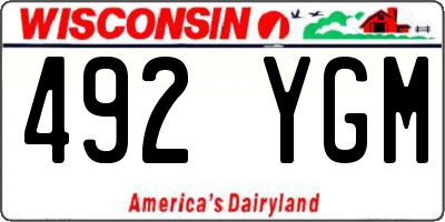 WI license plate 492YGM