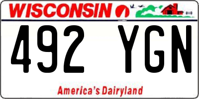 WI license plate 492YGN