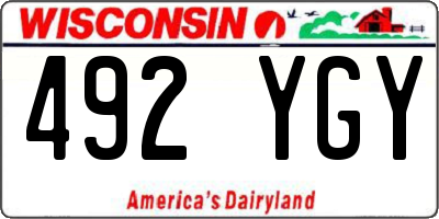 WI license plate 492YGY