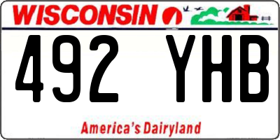 WI license plate 492YHB