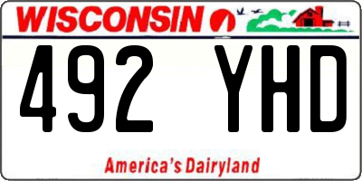 WI license plate 492YHD