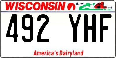 WI license plate 492YHF