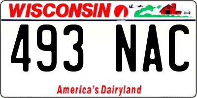 WI license plate 493NAC