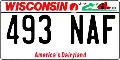 WI license plate 493NAF