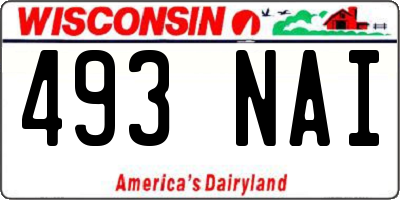 WI license plate 493NAI