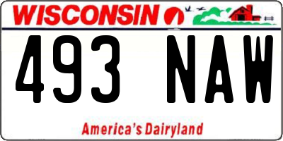 WI license plate 493NAW