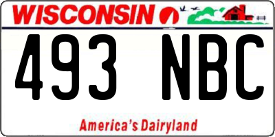 WI license plate 493NBC