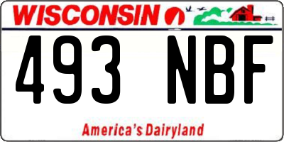 WI license plate 493NBF