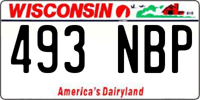 WI license plate 493NBP