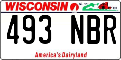 WI license plate 493NBR