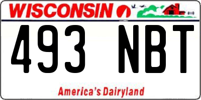 WI license plate 493NBT