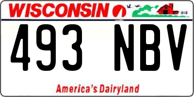 WI license plate 493NBV
