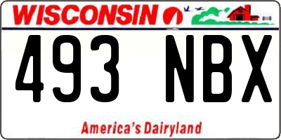 WI license plate 493NBX