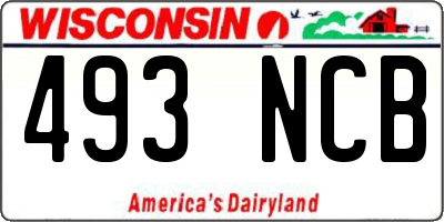 WI license plate 493NCB