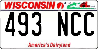 WI license plate 493NCC