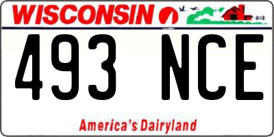 WI license plate 493NCE