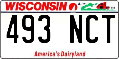WI license plate 493NCT