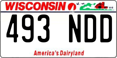 WI license plate 493NDD