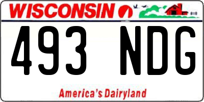 WI license plate 493NDG