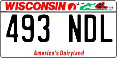 WI license plate 493NDL
