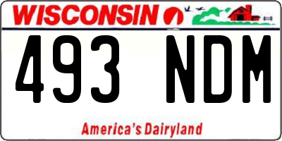 WI license plate 493NDM