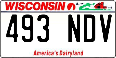 WI license plate 493NDV