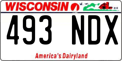 WI license plate 493NDX