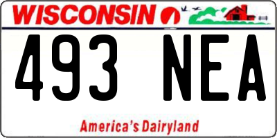 WI license plate 493NEA