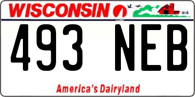 WI license plate 493NEB