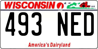 WI license plate 493NED