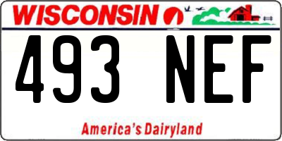 WI license plate 493NEF